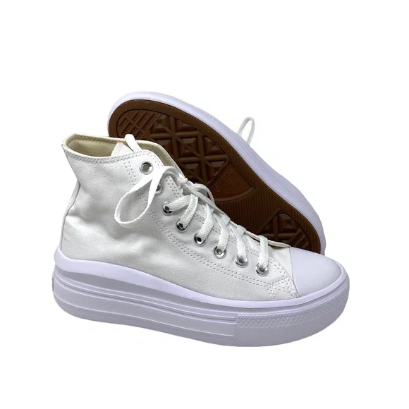 Converse Ctas Move For Women Platform White Canvas Sneakers Casual 568498C-WWWB - Picture 7 of 10
